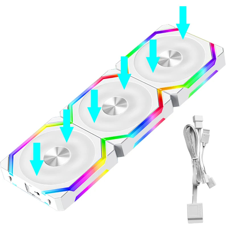 JUMPEAK CS120 ARGB Cooling Fan 360mm 240mm Modular Stackable Splicing PWM Silent 120mm RGB Fans For Gaming PC Case Water Cooler