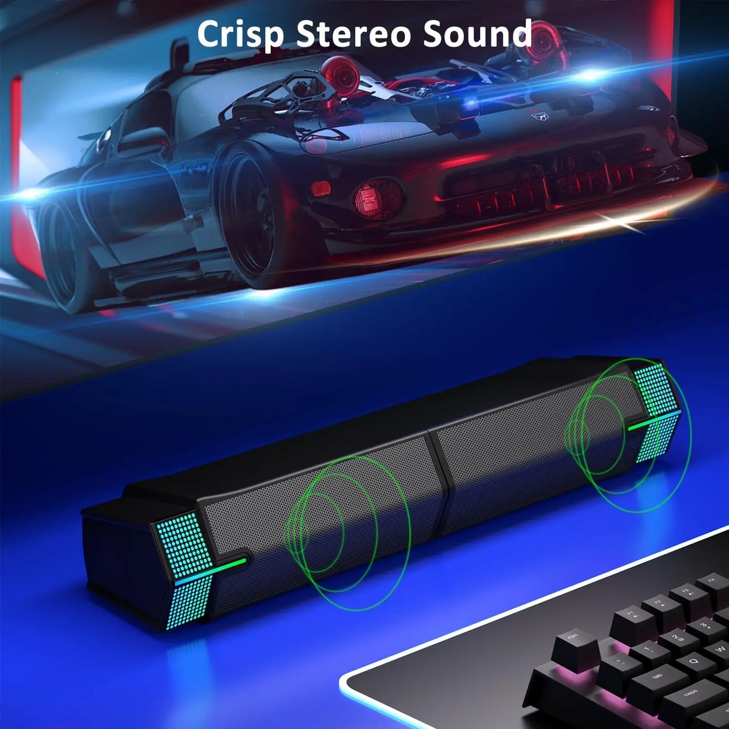 Jeecoo M20 Bluetooth Computer Speakers for PC Desktop Monitor, Wired USB-Powered,Combine/Separate to Customize Your Desk