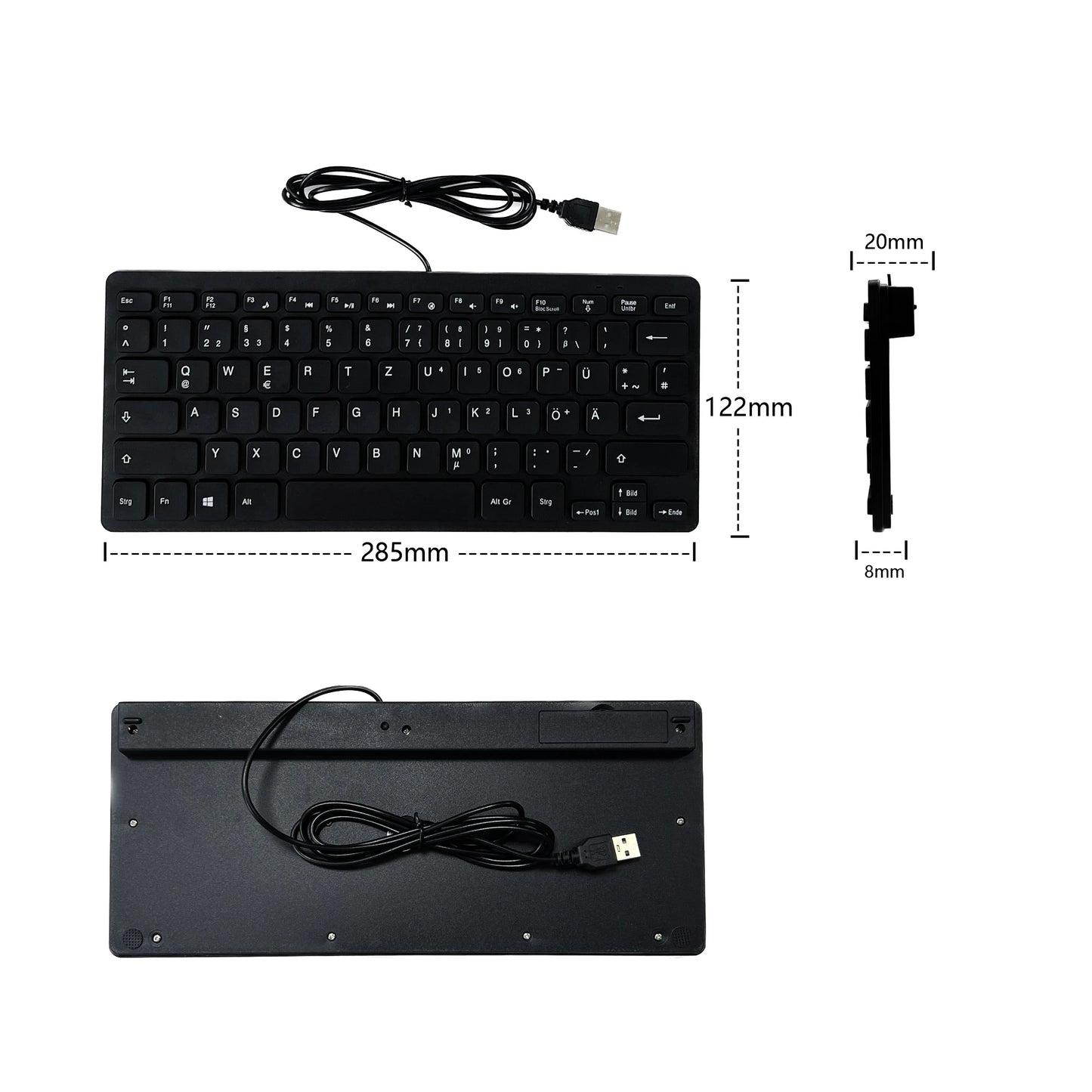 Japanese German Russian French Spanish USB wired mini keyboard Language 78 Keys for Desktop Computer PC Laptop thin