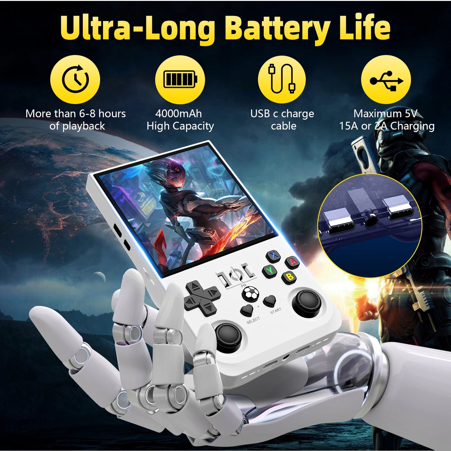 AISLPC R36MAX Retro Handheld Console - 64/128GB Lag-free Emulation 18000/21000+ Games 4.0" IPS Screen Ergonomic Contour Grips