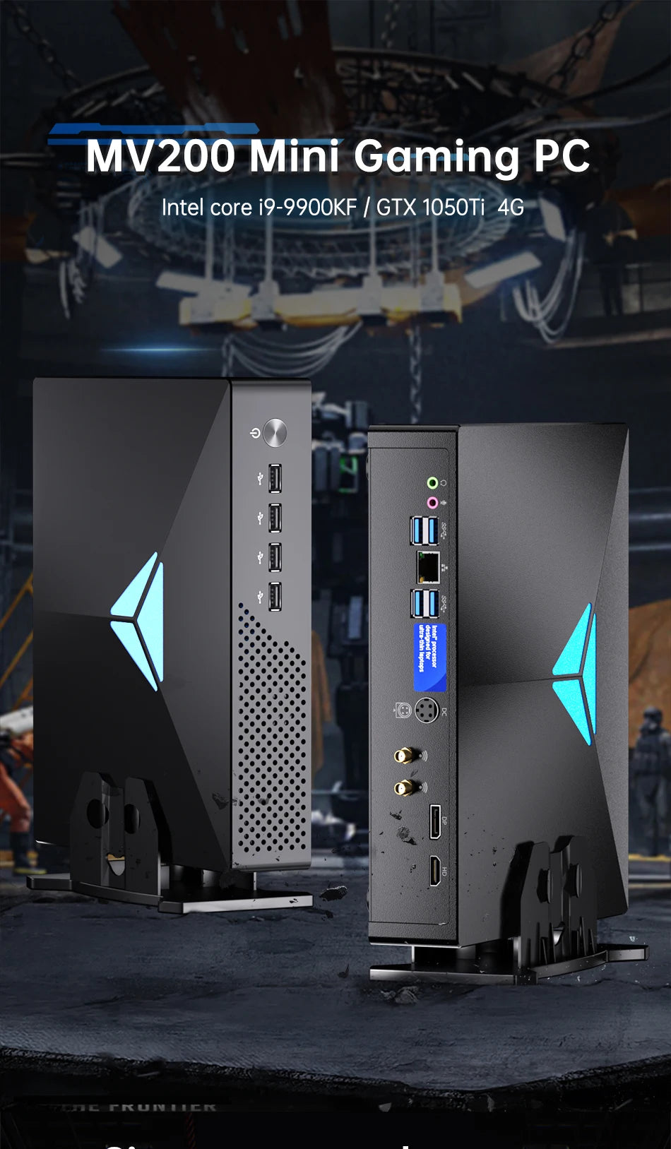 MSECORE MV200 Intel Core i9-9900KF GTX1050Ti Dedicated Card Game Mini PC Windows 11 Office Desktop Computer NVME DDR4 4K wifi6