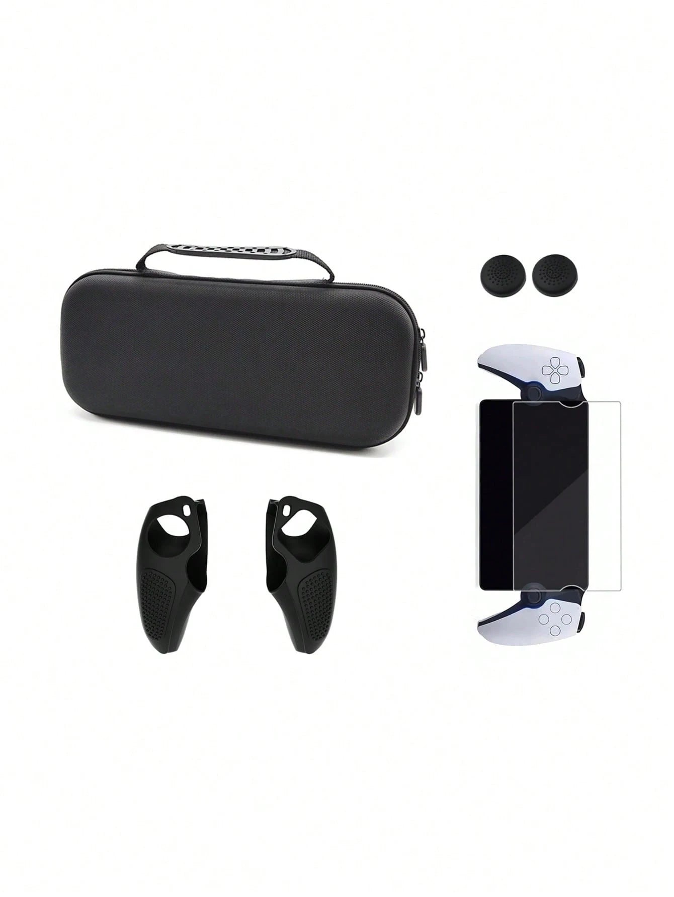Suitable for PlayStation Portal package, including storage bag, split silicone protective cover, joystick cap, tempered film