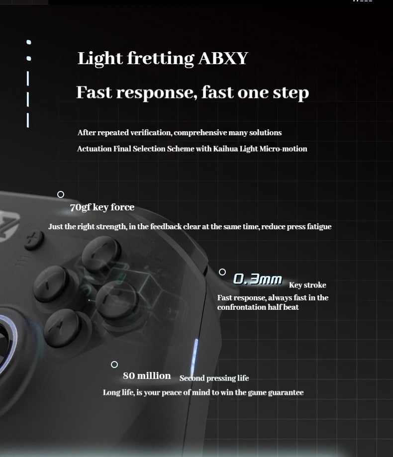 ZD Super Legend S Gaming Controller Wireless Bluetooth Hall Remote Sensing Rgb Motor Apex Switch Pc Android e-sport Gamepad