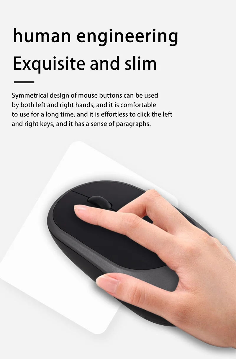 Xiaomi Bluetooth Wireless Mouse USB Rechargeable Ergonomics 2.4G Type-C Mice Adjustable DPI Silent Morandi Portable Office Mouse