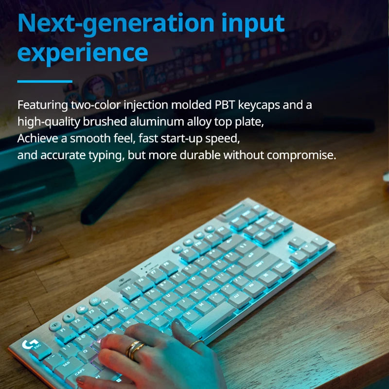 Logitech G915X TKL wireless ultra-thin electronic sports gaming mechanical keyboard, 1.3mm trigger key travel, RGB lighting, PBT