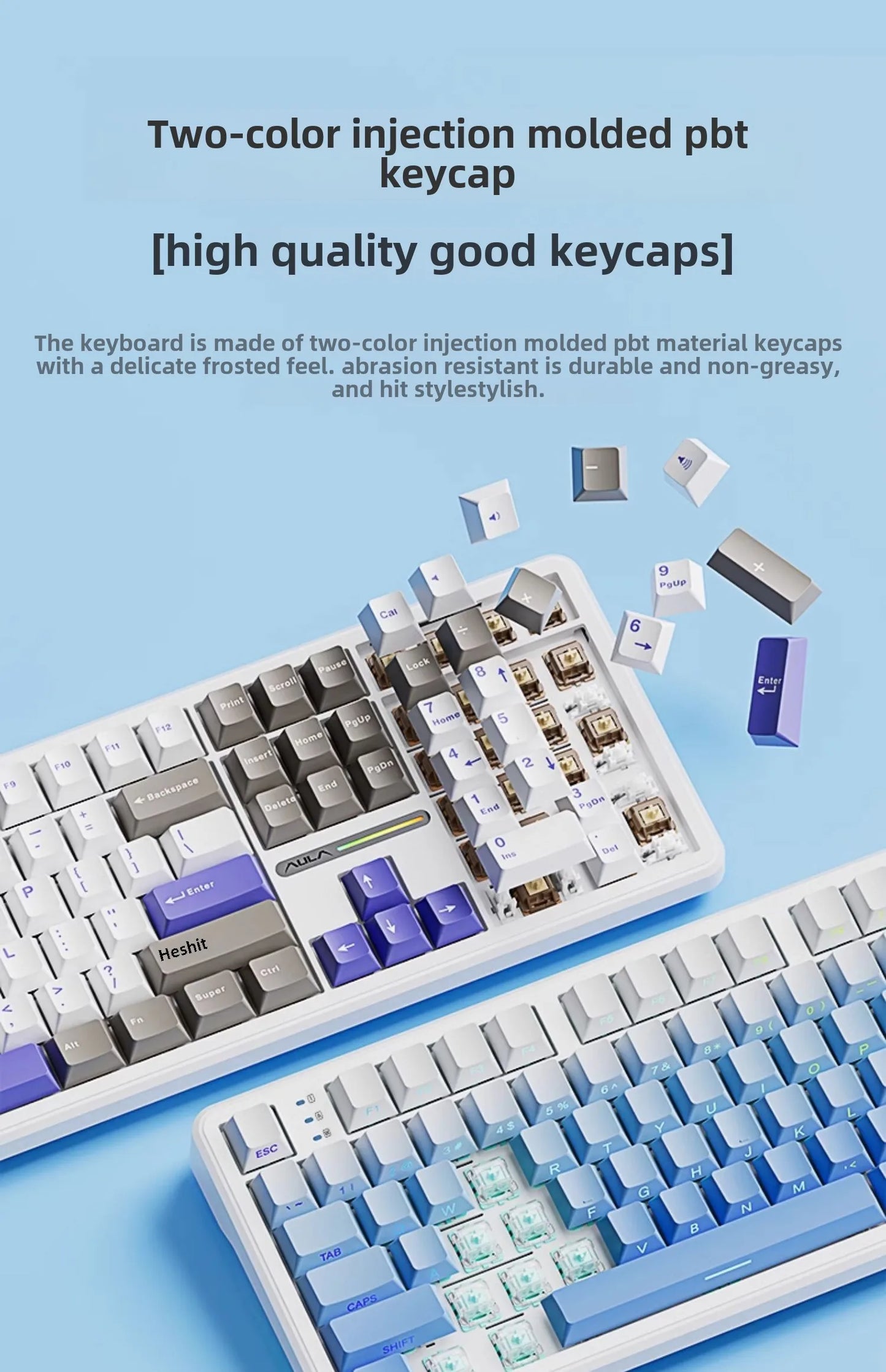 AULA F108/PRO Gaming Keyboard Mechanical RGB Hot Swappable Wireless 2.4G Polling Rate 100% Layout Hifi Switch Custom Accessories