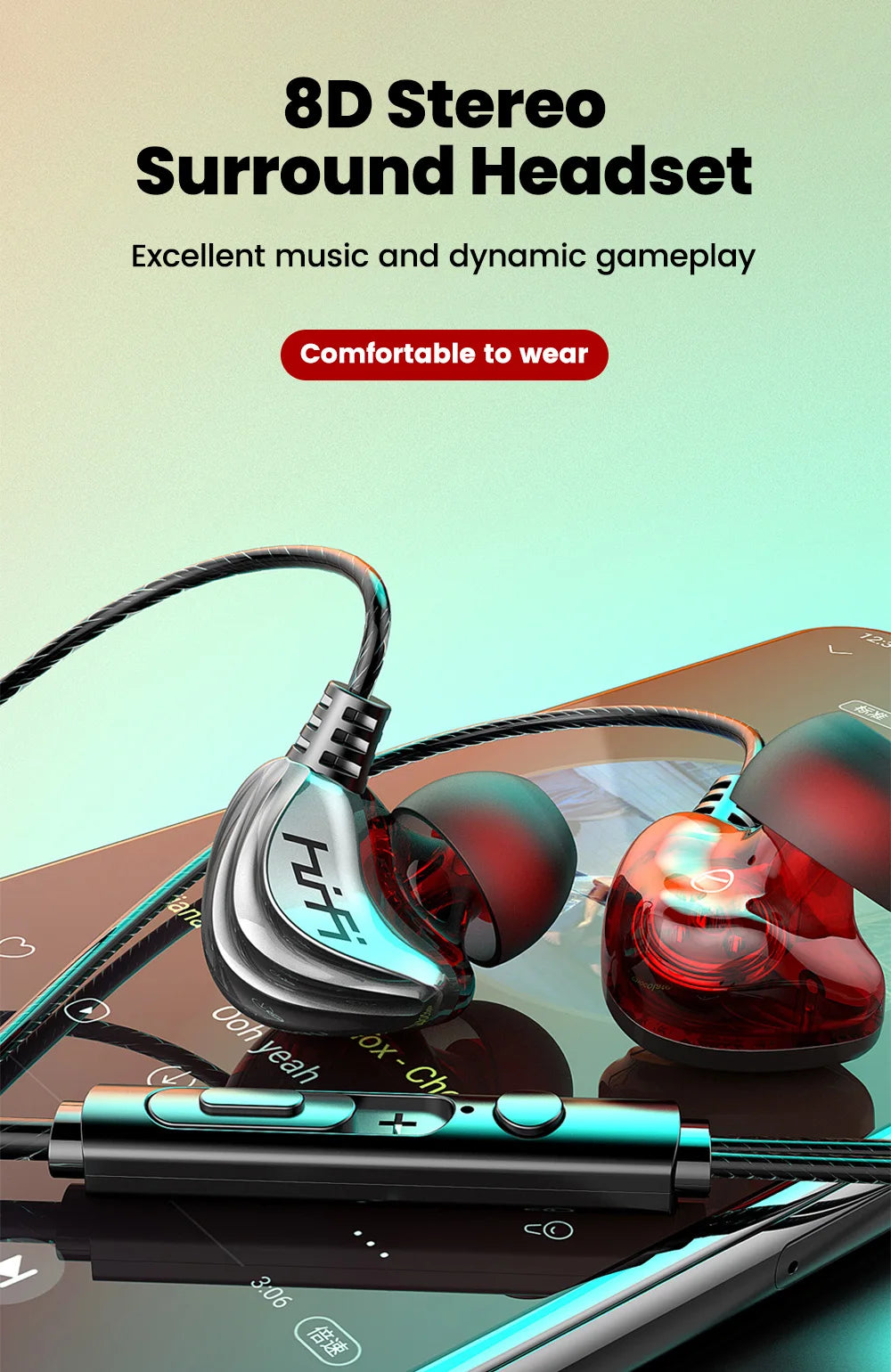 OLAF 3.5mm Type C Earphone Handsfree Headphones Wired With Mic Earbuds Bass Stereo Hifi Headset Gaming For Samsung Xiaomi Tablet