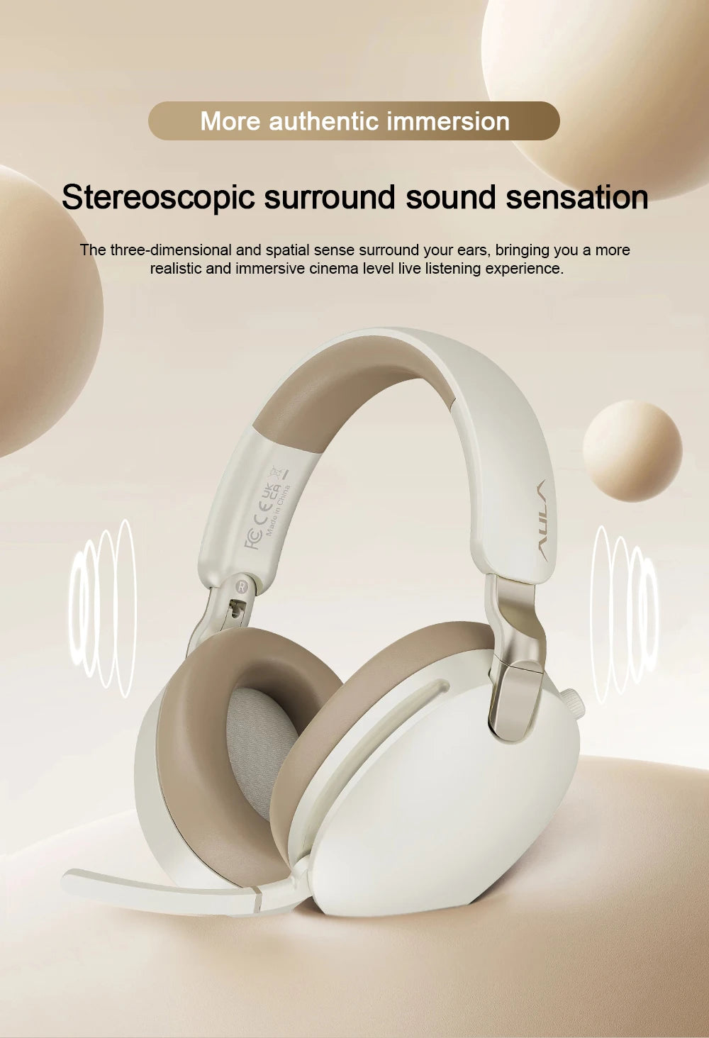 AULA A500 Wireless Headphones 2.4G/Bluetooth/Wired Noise Reduction Head-mounteds Earphone 1000mAh Gaming Headset Laptop Computer