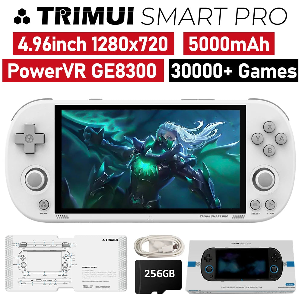 Trimui Smart Pro Handheld Game Console 4.96''IPS Screen Linux System RGB Joystick Video Game Console Gift 30000+ Games