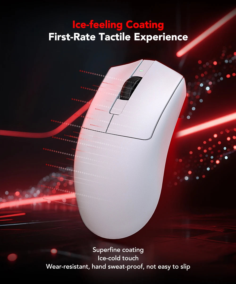Kysona Jupiter Wireless Mouse PAW3395 Sensor 26000DPI Light Weight 49g 8khz Bluetooth Rechargeable Game Mouse For PC Laptop Gift