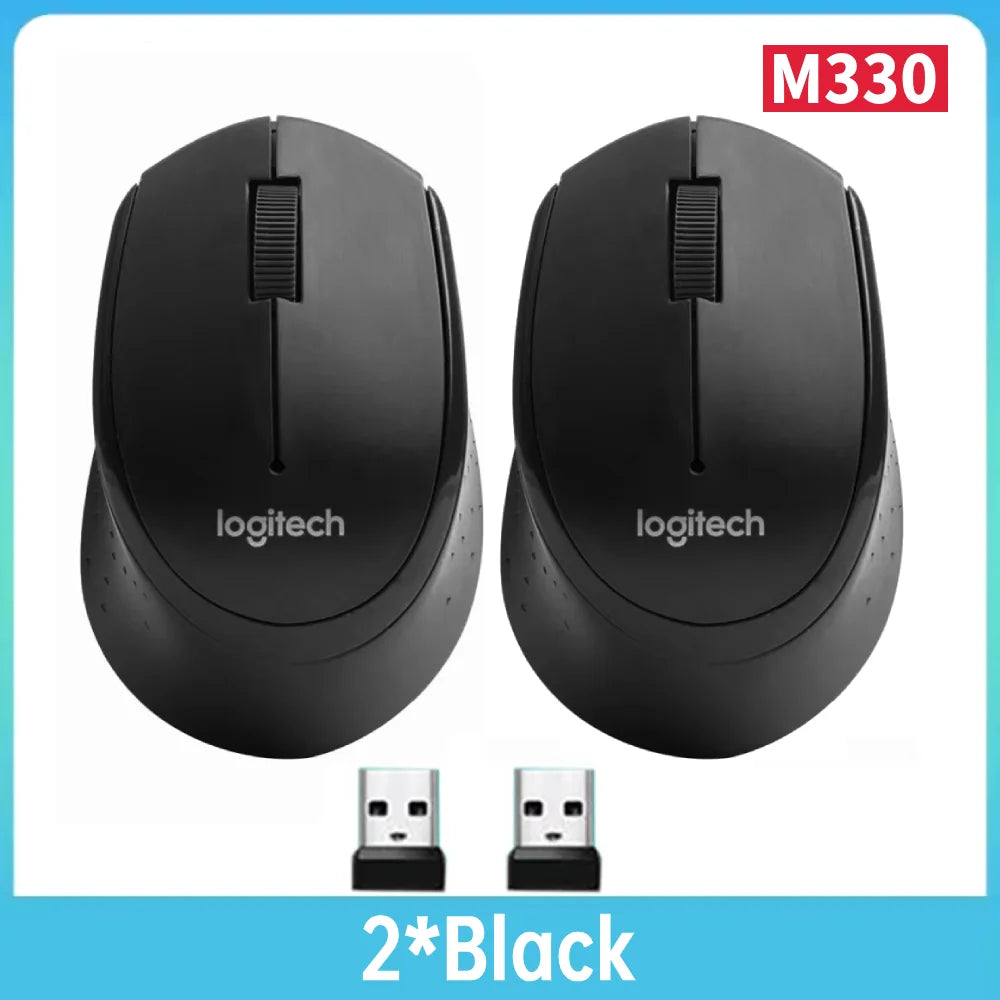Logitech M330 Wireless Mouse 1/2pcs Gaming Mouse 2.4GHz 1000 DPI 3 Buttons Silent Optical Mice For Mac/PC Computer Laptop