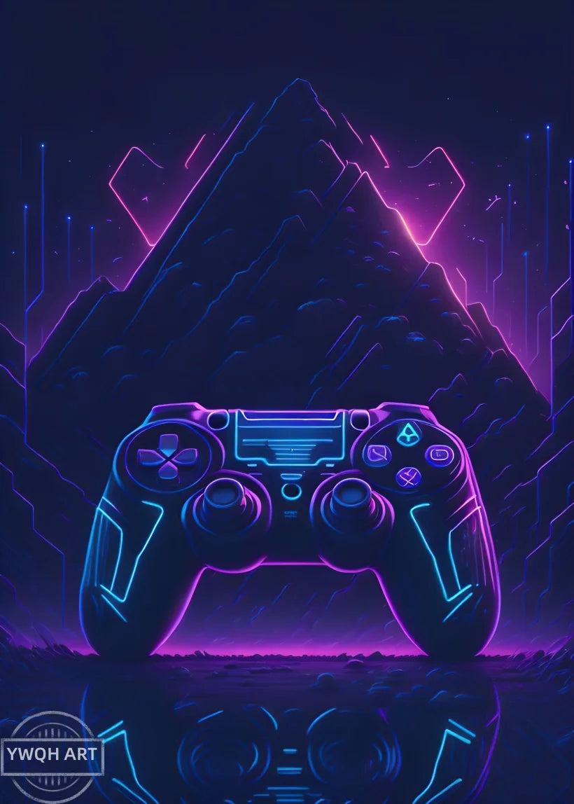 Neon Eat Sleep Game Repeat Word Poster Gamer Logic Canvas Painting Wall Art Home Decor Gaming Zone Picture Boys Gamer Room Gift