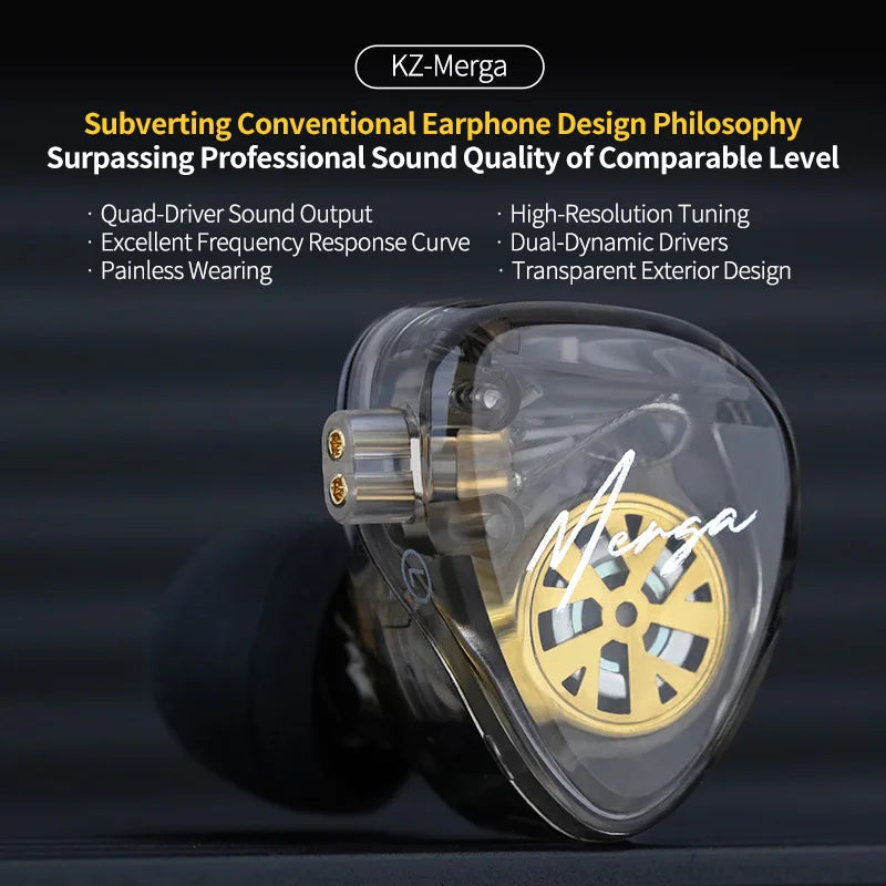 KZ Merga Bass Headphones HIFI noise-cancelling sports in-ear headphones New arrival!