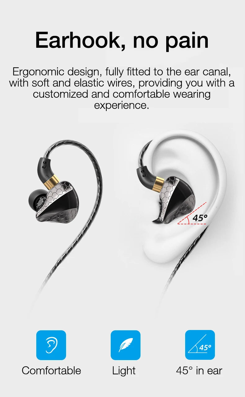 EARDECO Auriculares 3.5mm Wired Headphones Bass Wired Earphone Headphone Stereo Sport Headphone Headset with Mic Earphone Wire