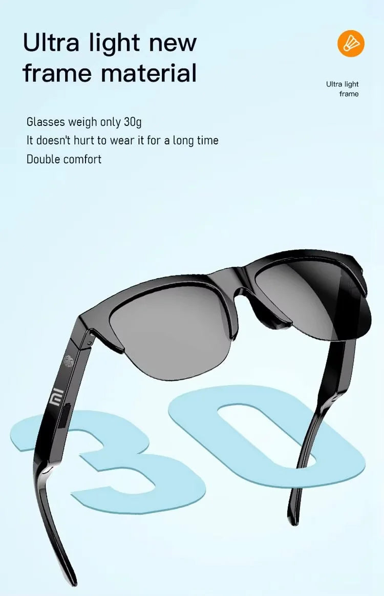 Xiaomi Bluetooth Glasses Earphones 2025 New Edition, Glasses with Earphone Function Smart Touch Waterproof Microphone Earphones