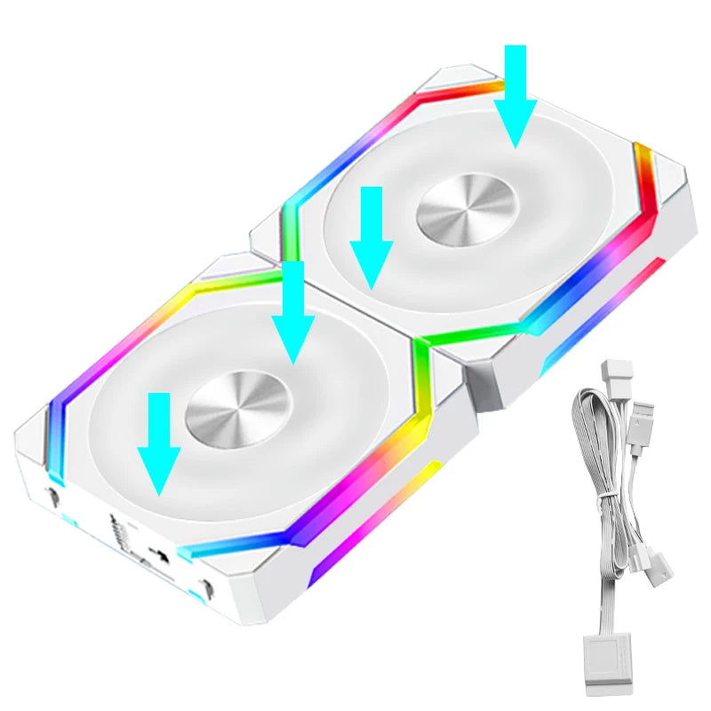 JUMPEAK CS120 ARGB Cooling Fan 360mm 240mm Modular Stackable Splicing PWM Silent 120mm RGB Fans For Gaming PC Case Water Cooler