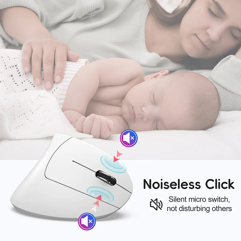 Xiaomi Vertical Mouse 2.4g+bt5.1 Dual-mode Wireless Mice Mute Prevention Mouse Hand 6d Rechargeable Type-c 2400dpi Gaming Mouse