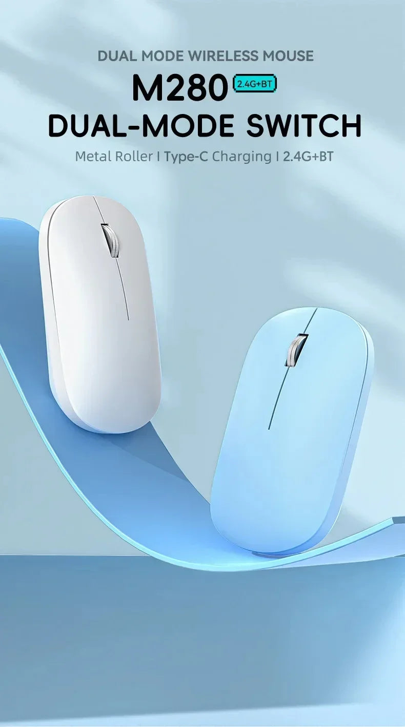 Xiaomi Wireless Mouse Bluetooth Silent 2.4G Dual-mode Type-C Charging Ergonomic Morandi Portable Laptop Office Gaming Mouse