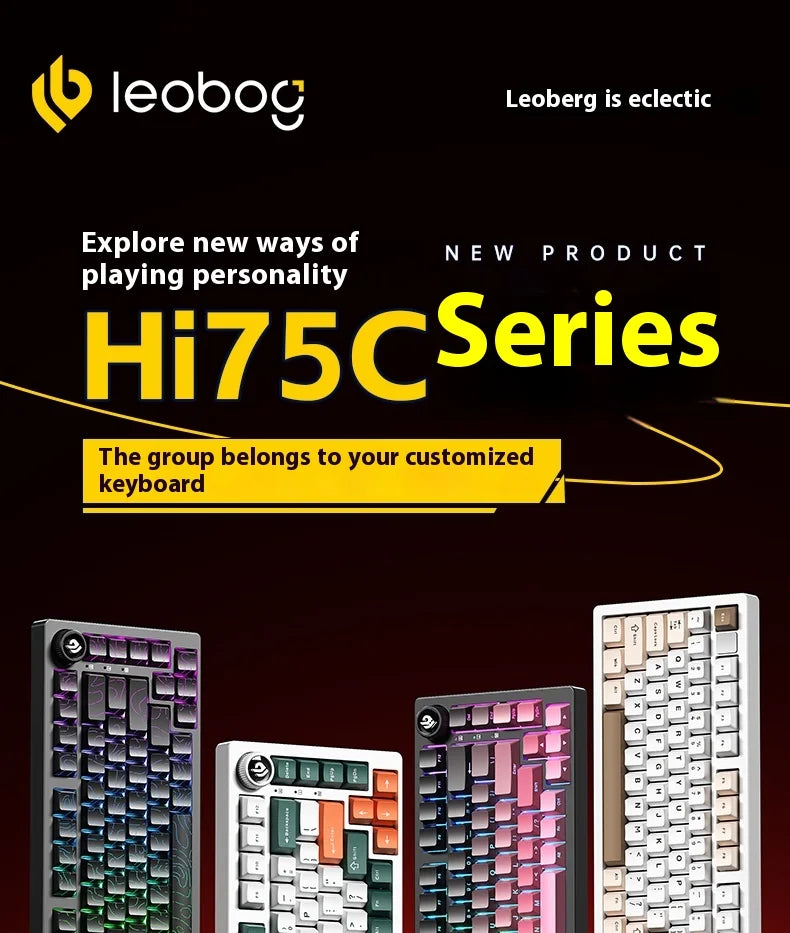 LEOBOG Hi75C 3Mode/wired Mechanical Keyboard Kit RGB Keyboard Kits Gasket Gamer Aluminum Alloy Hot Swap Custom Gaming Keyboards