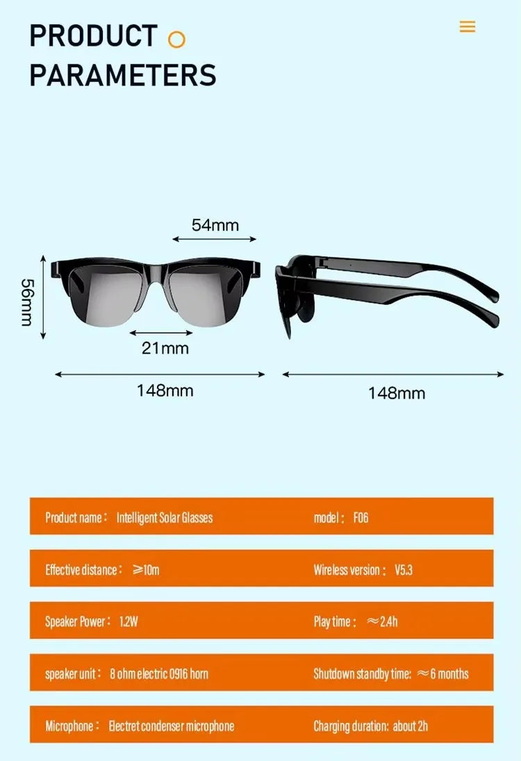Xiaomi Bluetooth Glasses Earphones 2025 New Edition, Glasses with Earphone Function Smart Touch Waterproof Microphone Earphones