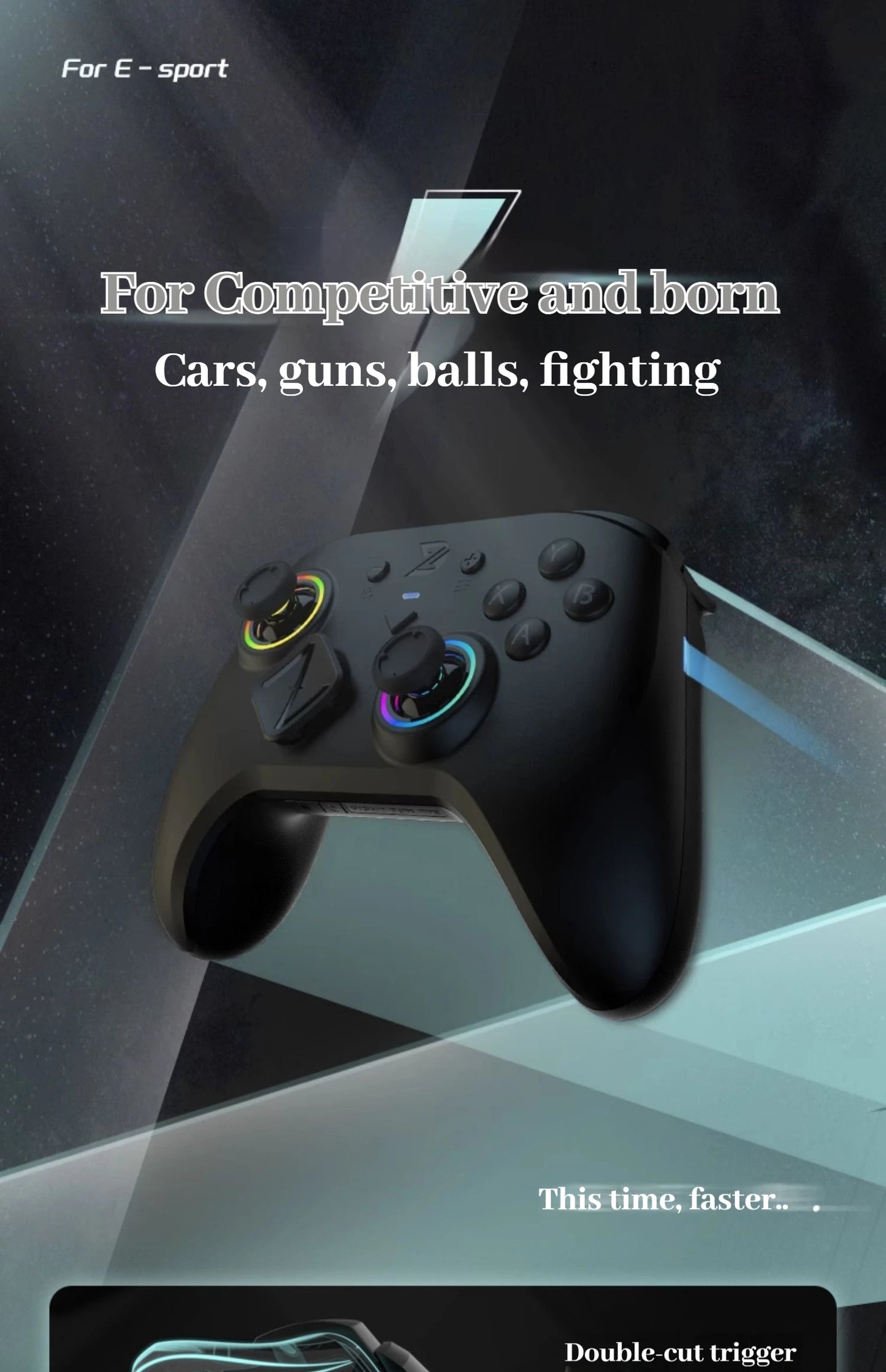 ZD Super Legend S Gaming Controller Wireless Bluetooth Hall Remote Sensing Rgb Motor Apex Switch Pc Android e-sport Gamepad