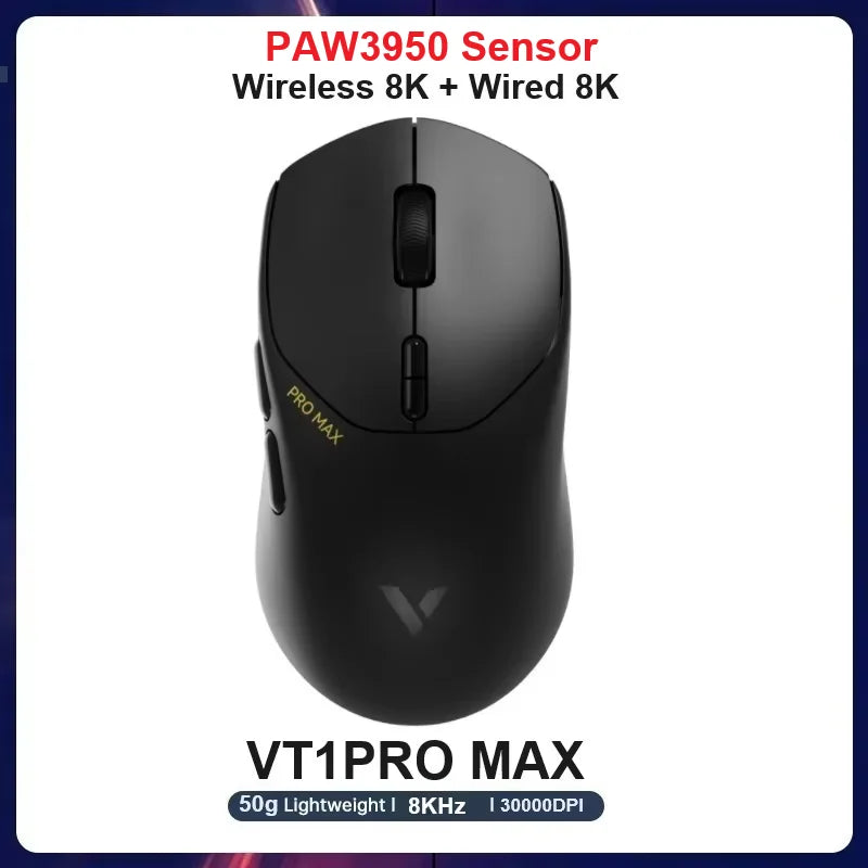 Rapoo VT1PRO/VT1PRO MAX/VT1Air MAX Wireless Gaming Mouse 8KHz Polling Rate 26000 DPI Optical Sensor for Small/Medium Size Hands