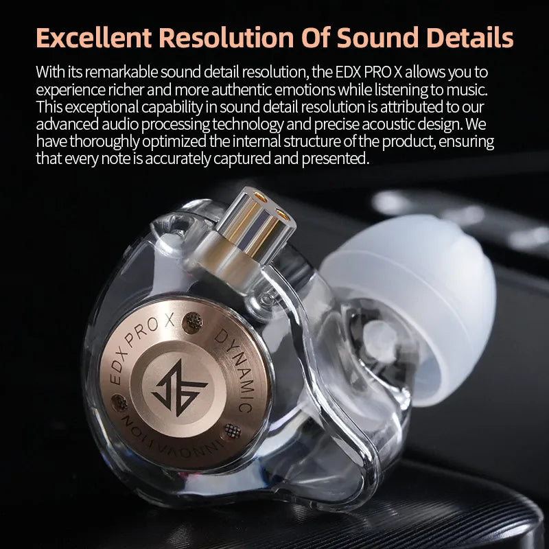 KZ EDX PRO X Dynamic Drive Earphone HIFI Bass Earbud DJ Sport Music Cancelling Headsets