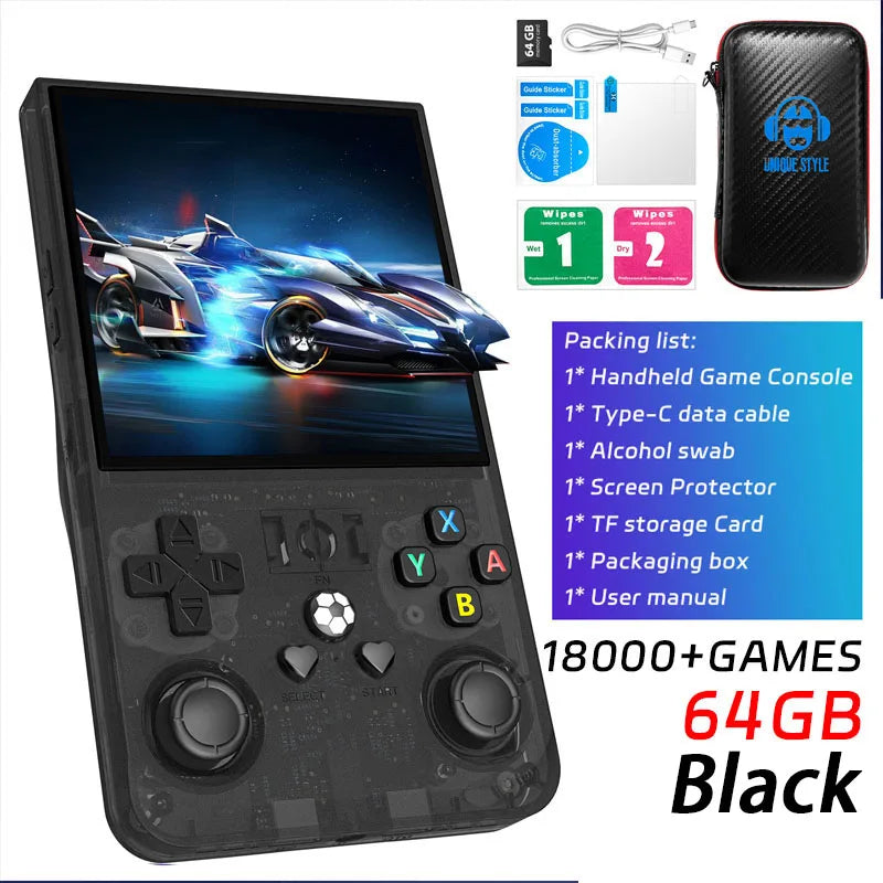 AISLPC R36MAX Retro Handheld Console - 64/128GB Lag-free Emulation 18000/21000+ Games 4.0" IPS Screen Ergonomic Contour Grips