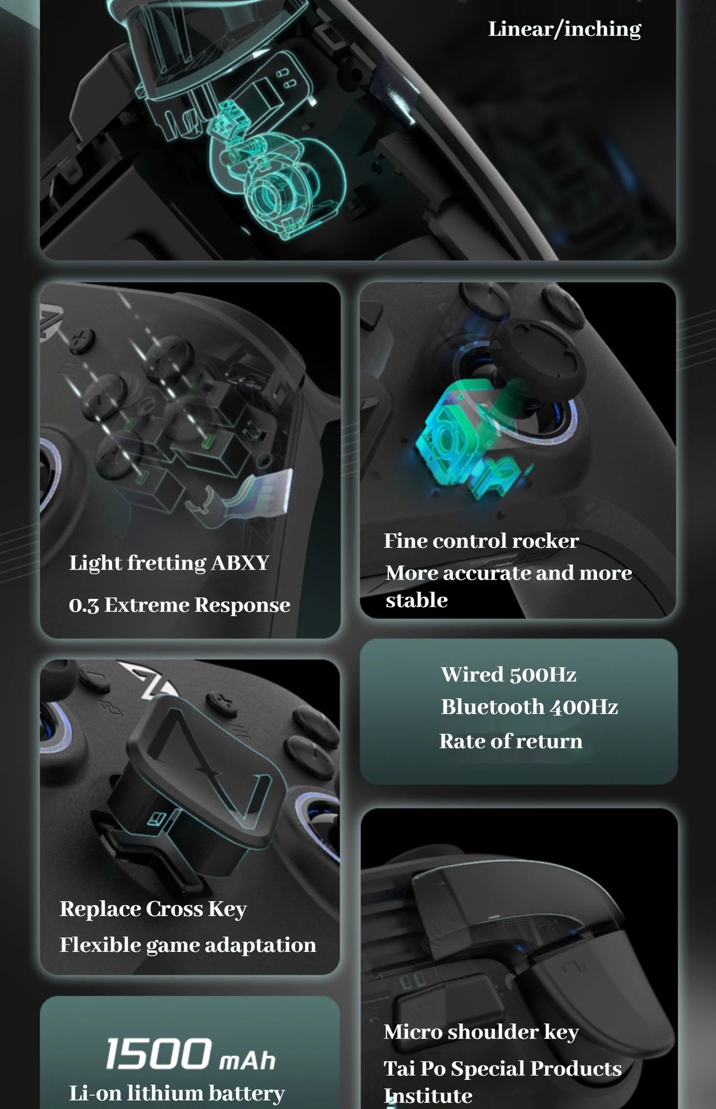 ZD Super Legend S Gaming Controller Wireless Bluetooth Hall Remote Sensing Rgb Motor Apex Switch Pc Android e-sport Gamepad