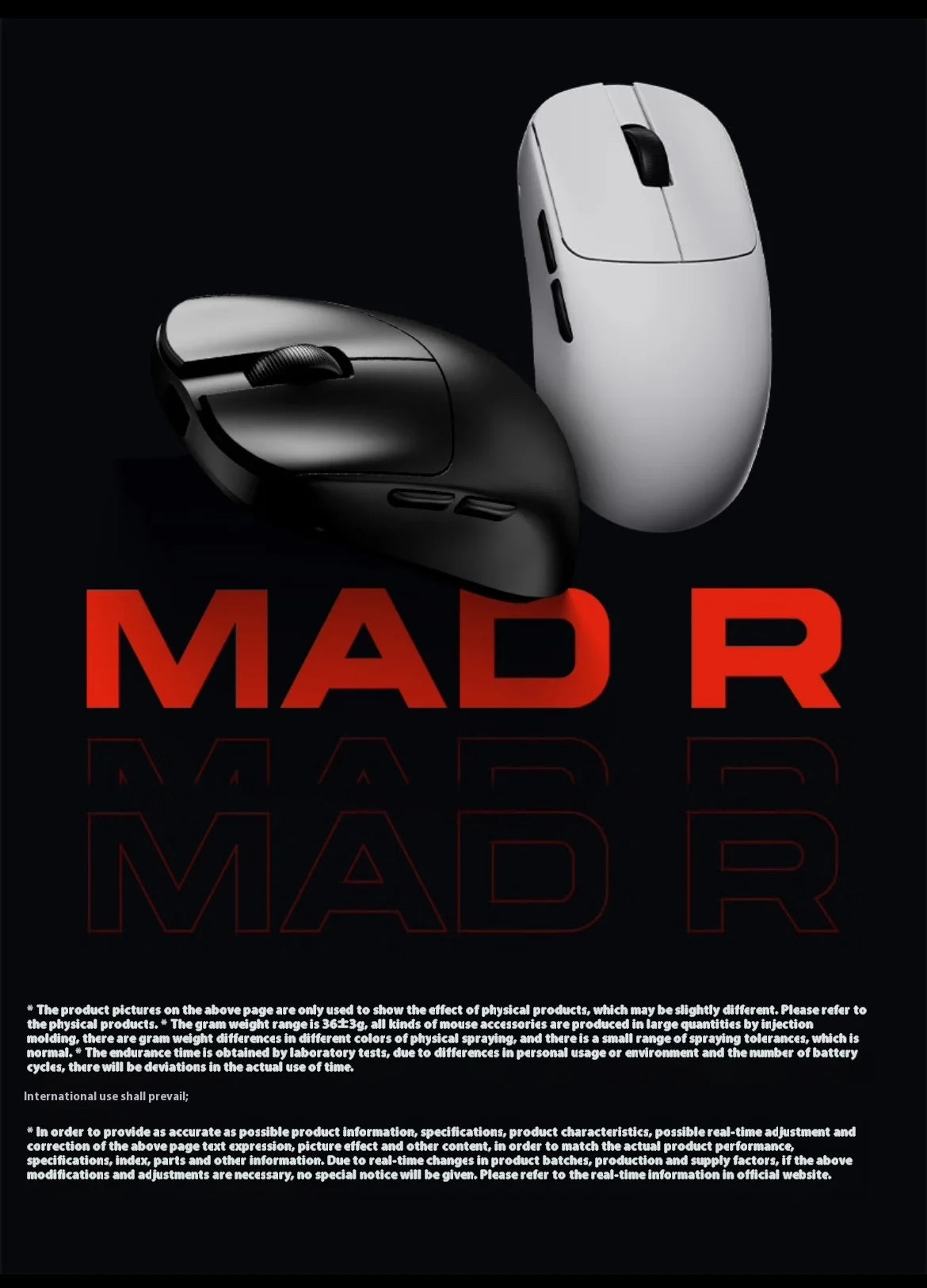 Atk Vxe Vgn Mad R Major Ultra-Lightweight Wireless Mouse Ergonomic Game Dual-Mode Esports Office Mouse Paw3395 Gift