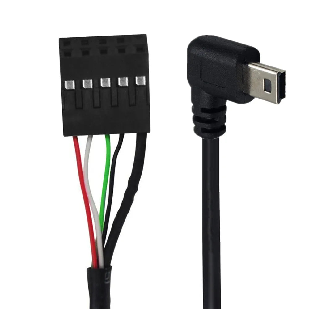 50CM USB 2.0 Micro 5Pin /Mini 5Pin Male to 9Pin Female 2.54 USB Header PCB Motherboard Cable Left/Right angle