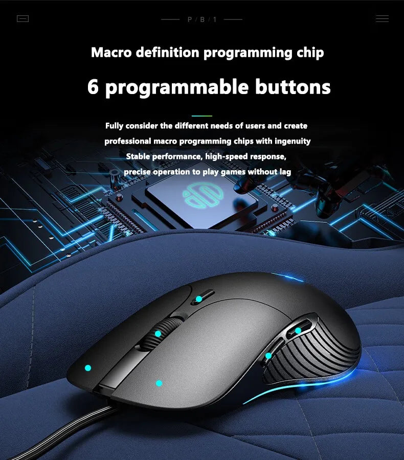 INPHIC B2 USB Wired Mouse Silent Office Gaming Mouse for PC and Laptops