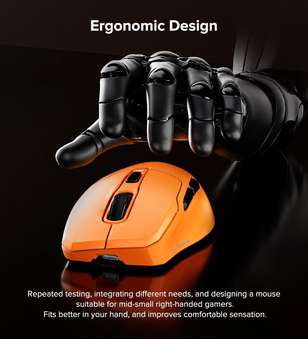 KYSONA Uranus PRO Wireless Gaming Mouse 8K Polling Rate PAW3395 Optical Sensor 26k DPI 54g Ultra-Lightweight Tri-Mode Connection