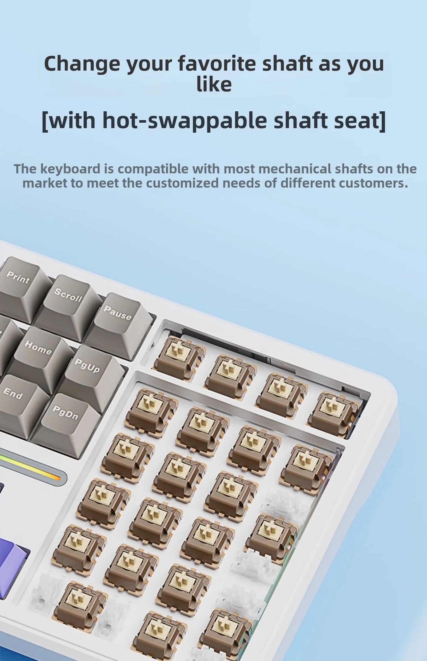 AULA F108/PRO Gaming Keyboard Mechanical RGB Hot Swappable Wireless 2.4G Polling Rate 100% Layout Hifi Switch Custom Accessories