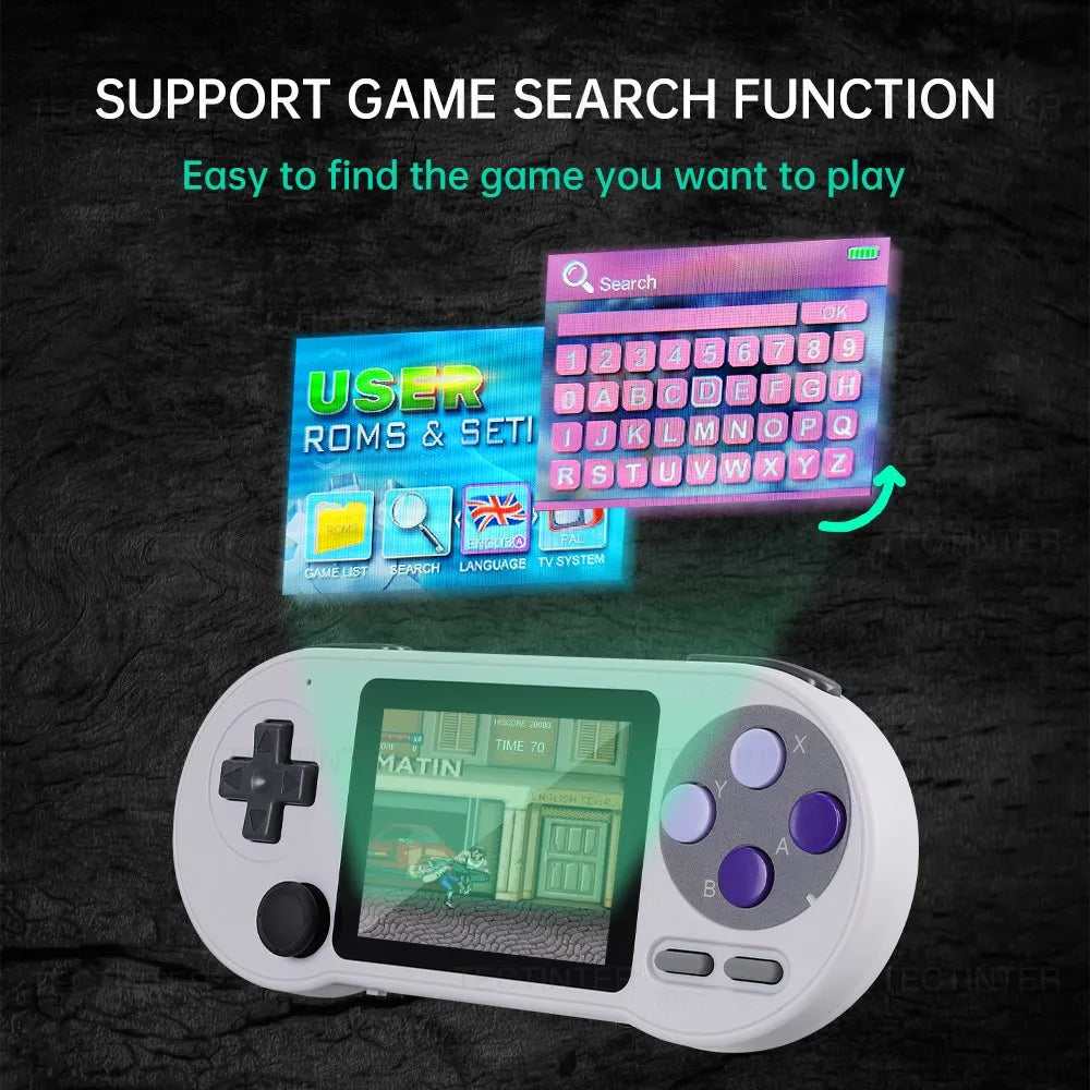 SF2000 3 inch IPS Screen Portable Handheld Game Player Video Game Console Built-in 8000+ Games Retro TV Game Player AV Output