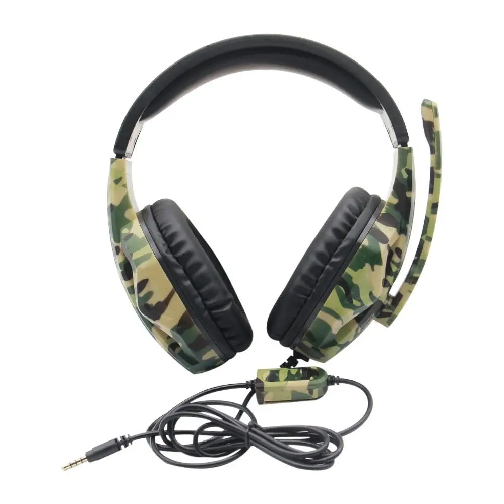 3.5mm Gaming Headset Fashion Camouflage Wired Headphones Professional Gamer with Microphone for PS4/PS3/ONE/360/Switch/PC