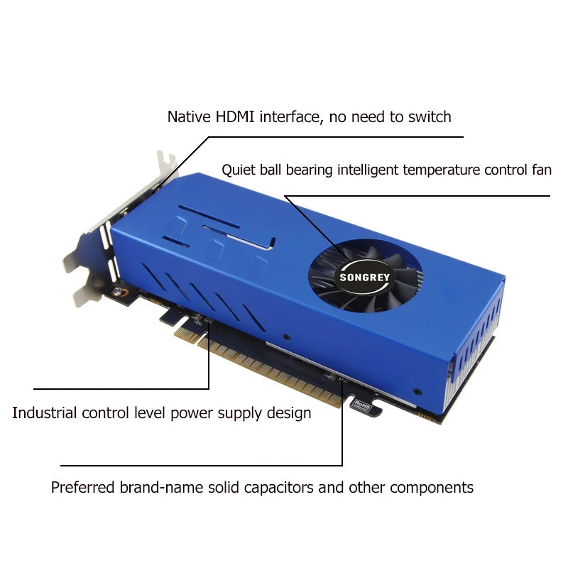 SONGREY GTX1660S 1050 1050Ti 750 750Ti Multi-monitors Graphics Card,2/4/6GB 4HDMI GDDR5 4K Video Card Screen Splicing