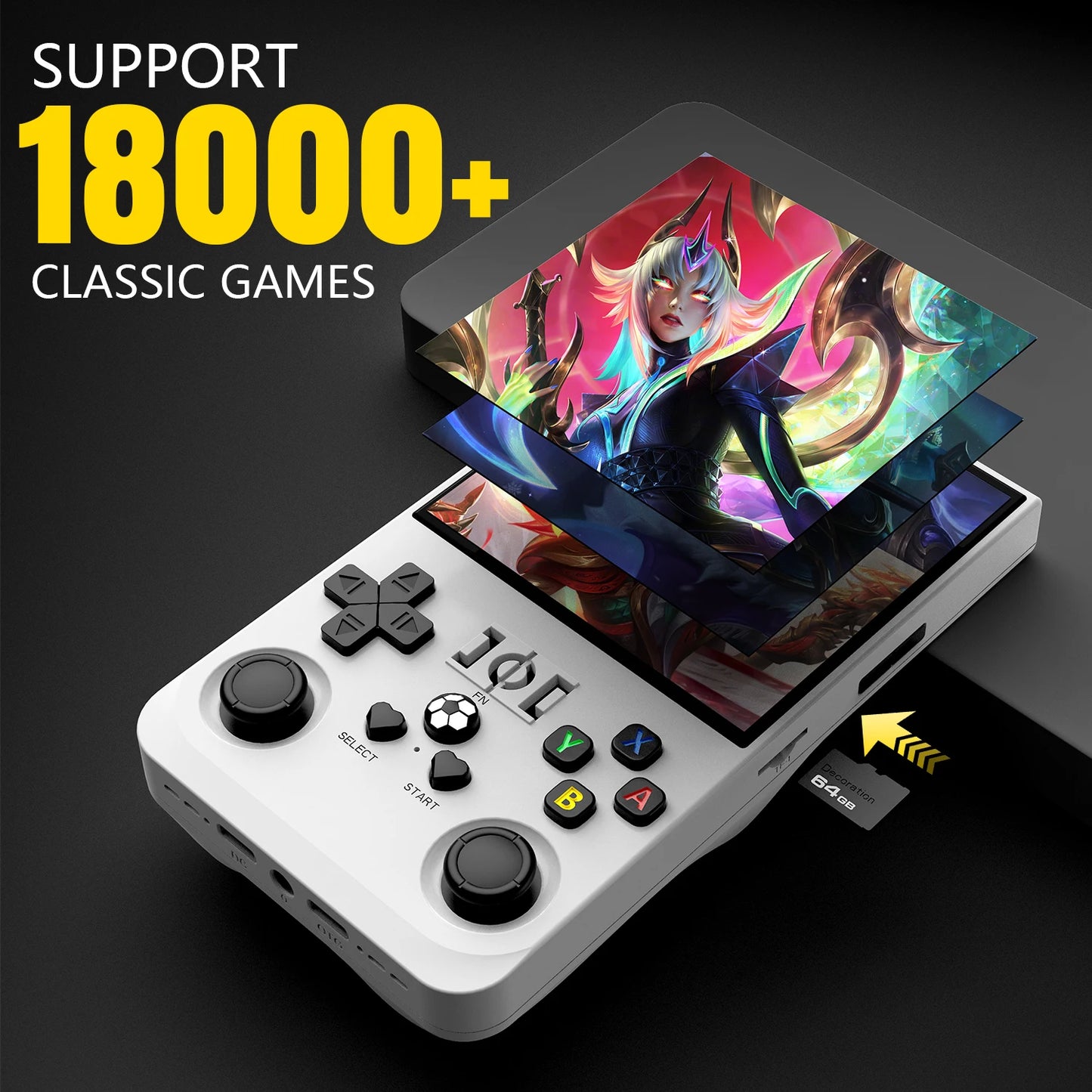AISLPC R36MAX Retro Handheld Console - 64/128GB Lag-free Emulation 18000/21000+ Games 4.0" IPS Screen Ergonomic Contour Grips