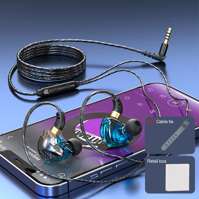 EARDECO Auriculares 3.5mm Wired Headphones Bass Wired Earphone Headphone Stereo Sport Headphone Headset with Mic Earphone Wire
