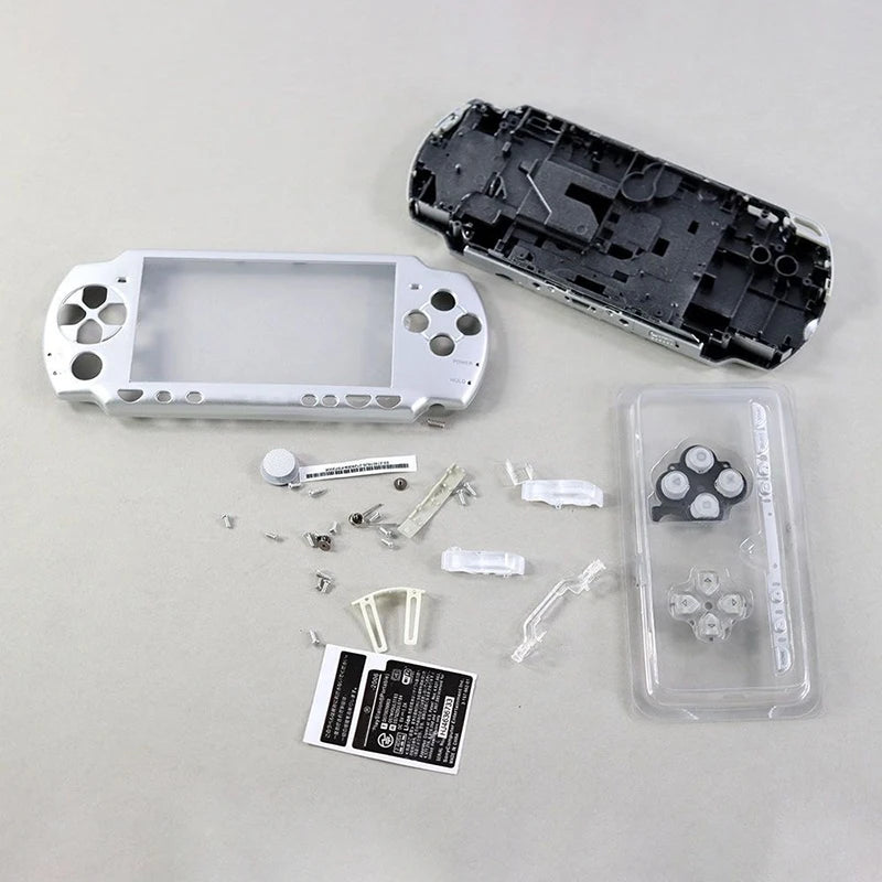 1SET For PSP 2000 Full Housing Shell Cover Case with Button Kit Replacement Label Sticker Top Bottom Faceplate for PSP2000 Game