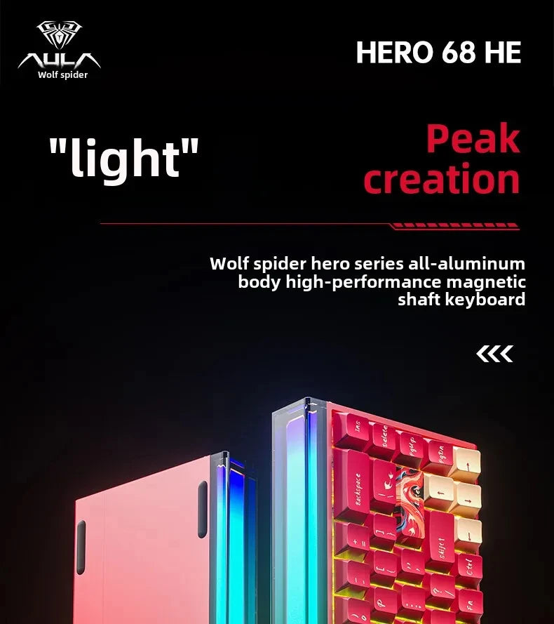 New AULA HERO 68HE/ULTRA INSTOCK Magnetic Switch Gaming Keyboard&Mouse E-sport Custom Mechanical Wired Keyboard Accessories
