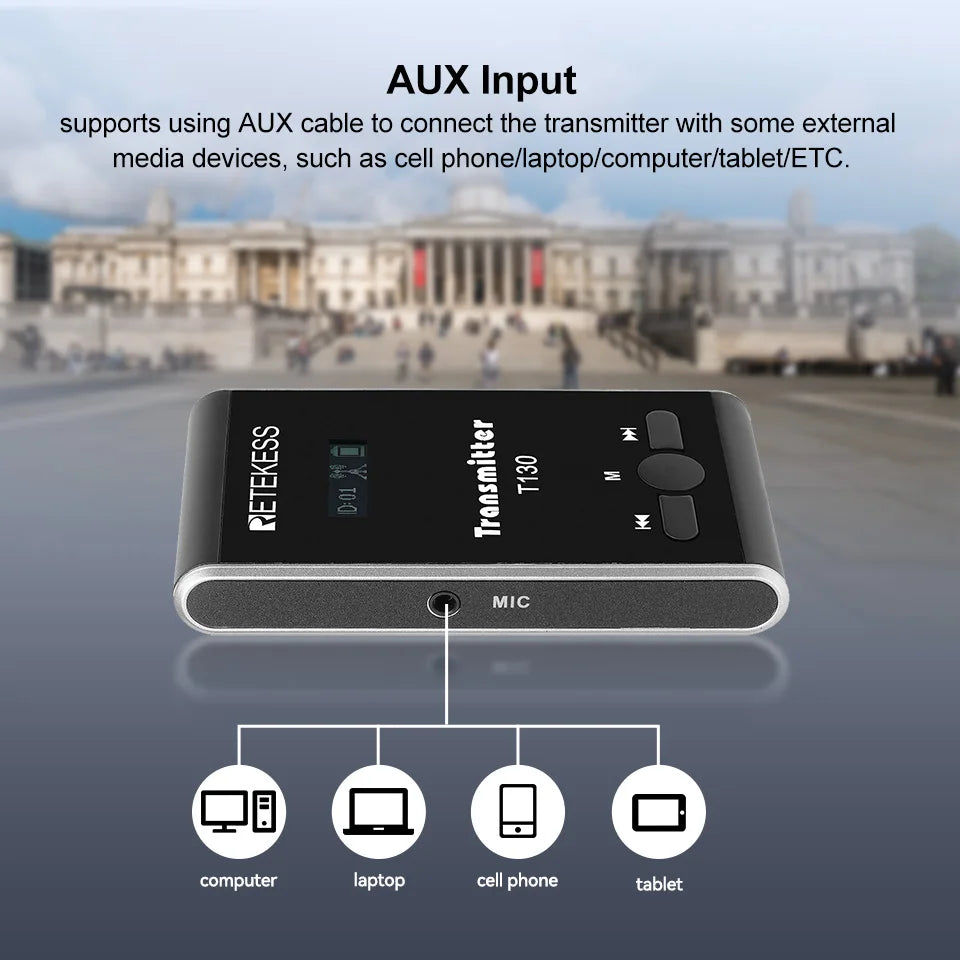 Retekess T130 T131 Wireless Tour Guide System Audio Tour Guide System Wireless Microphone Transmitter For Museums,Tourist Groups