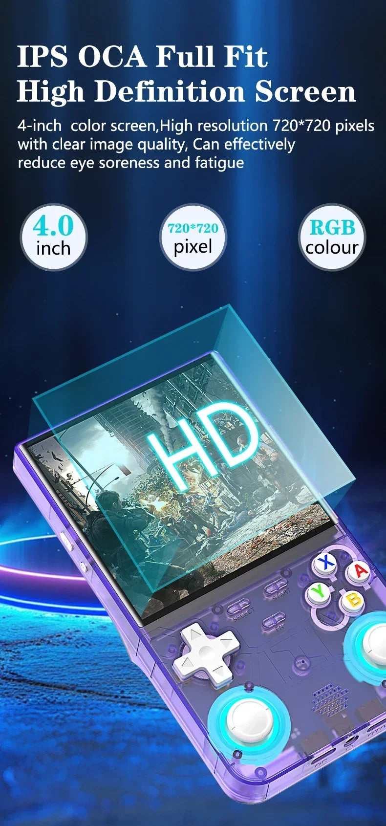 R36 ULTRA 4" IPS Handheld Console – Android , 15000+ Retro Games, 64G/128G, HDMI Output ﻿