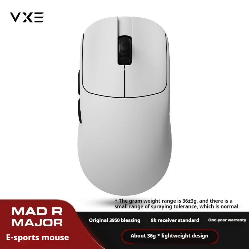 Atk Vxe Vgn Mad R Major Ultra-Lightweight Wireless Mouse Ergonomic Game Dual-Mode Esports Office Mouse Paw3395 Gift