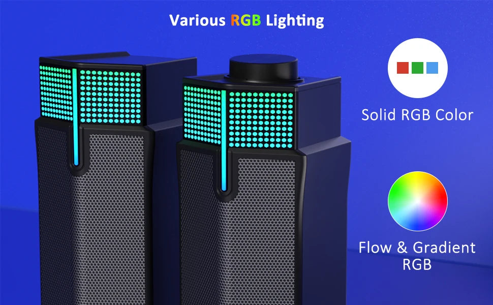 Jeecoo M20 Bluetooth Computer Speakers for PC Desktop Monitor, Wired USB-Powered,Combine/Separate to Customize Your Desk