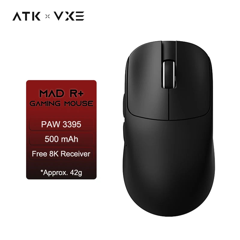 ATK VXE MAD R/R MAJOR  Ultra-lightweight E-sports Gaming Mouse Wireless Dual-Mode PAW3395/3950 Ergonomic Mice Standard 8K