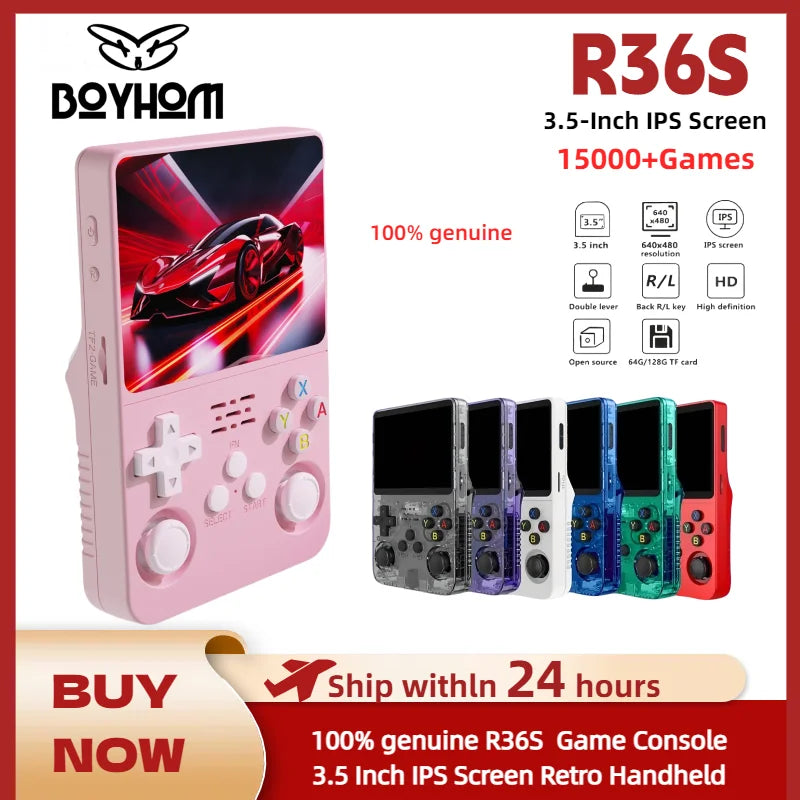 Retro Game Console NEW R36S Arkos System Portable Pocket Video Game Player Birthday Gifts Handheld 15000+ Games Consolas
