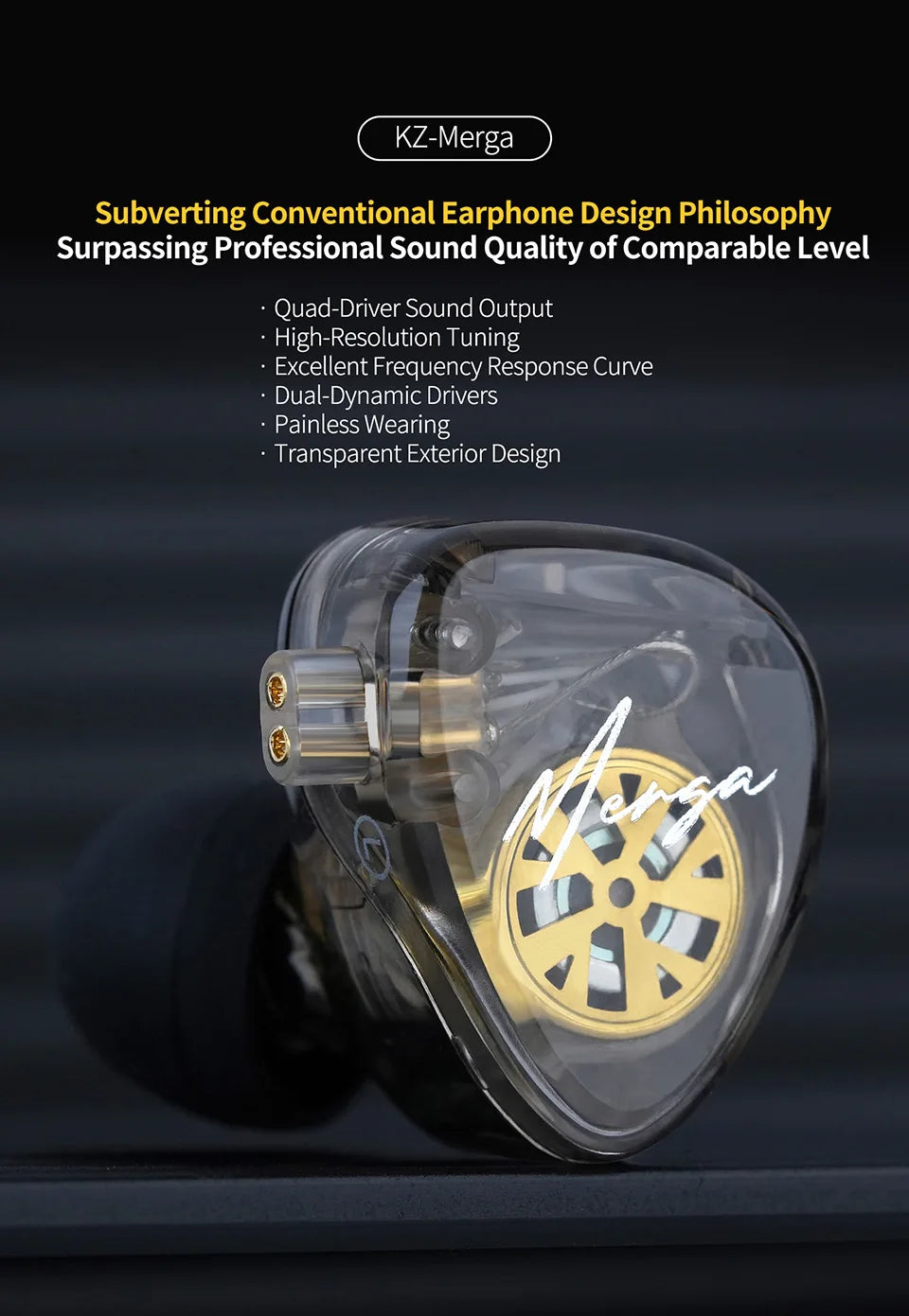 KZ Merga Bass Headphones HIFI noise-cancelling sports in-ear headphones New arrival!