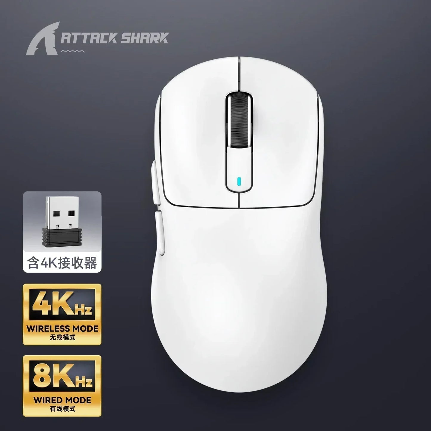 Attack Shark X3Pro/X3/R1 Wired 8KHz Bluetooth Mouse PixArt PAW3395 Tri Mode Wireless 4KHz Lightweight Macro Game custom Mouse