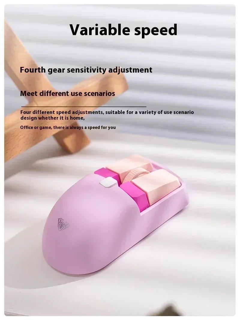 Aula SC320 Dual-Mode 2.4G Bluetooth Wireless Rechargeable 4000dpi Gaming Mouse Cute Girls Customized Laptop Office Accessories